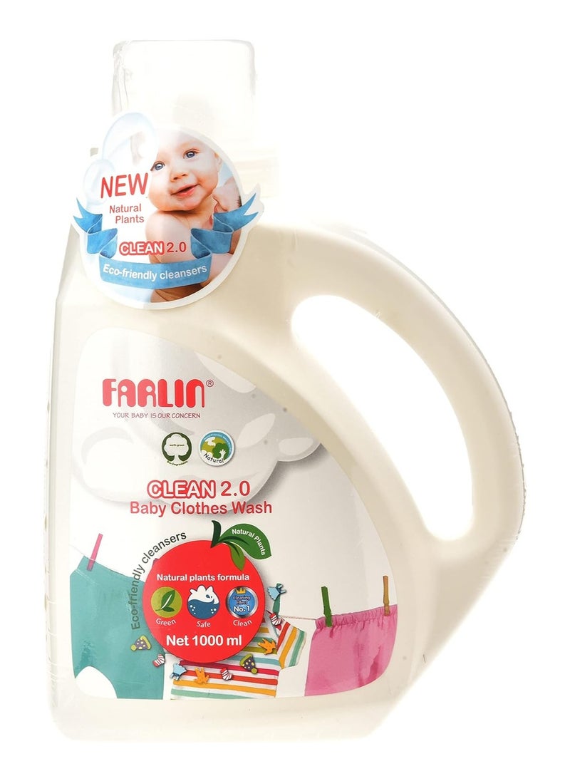 FARLIN Clean 2.0 Baby Clothes Wash With Natural Plants Eco-Friendly Cleansers - 1000ml  - Image 1
