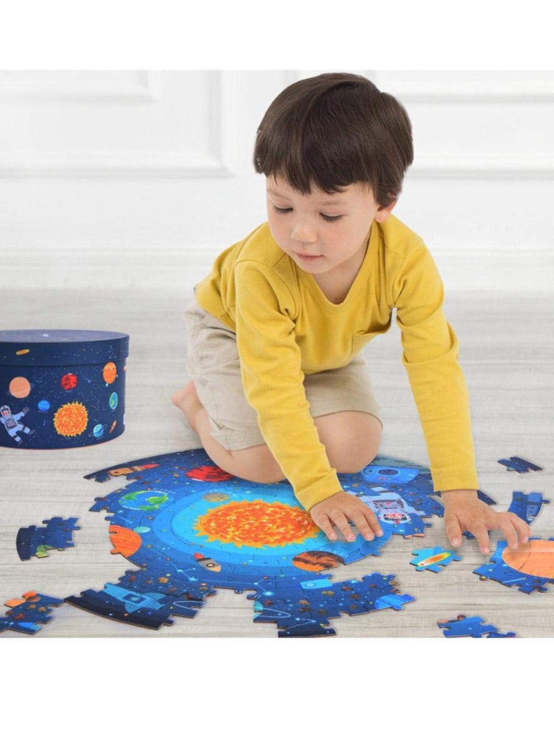 Space Theme Jigsaw Puzzle, 150Pcs Exploring Space Solar System Floor Puzzles with Box Educational Science Toy for Kids Ages 5-9 Years old  - Image 4