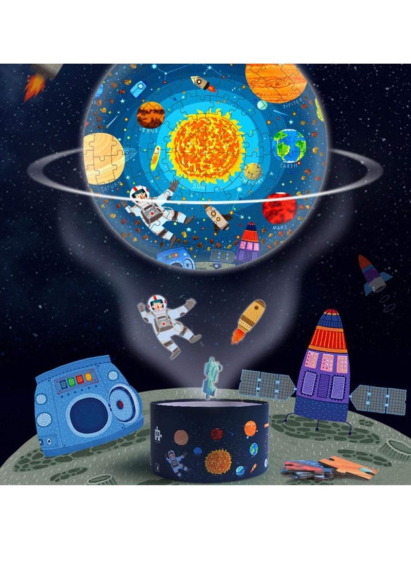 Space Theme Jigsaw Puzzle, 150Pcs Exploring Space Solar System Floor Puzzles with Box Educational Science Toy for Kids Ages 5-9 Years old  - Image 5