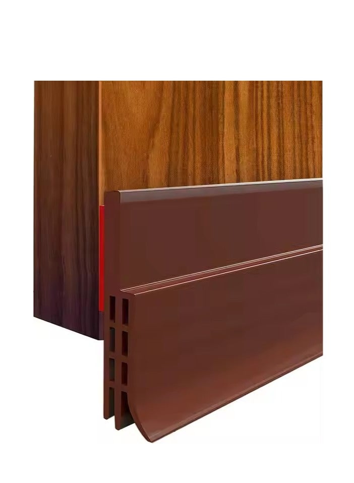 Adhesive Under Door Sweep Weather Stripping Soundproof Rubber Bottom Seal with Wider Strong for Interior Exterior Doors Guard Against Drafts Dust Noise Animals (1M Brown)