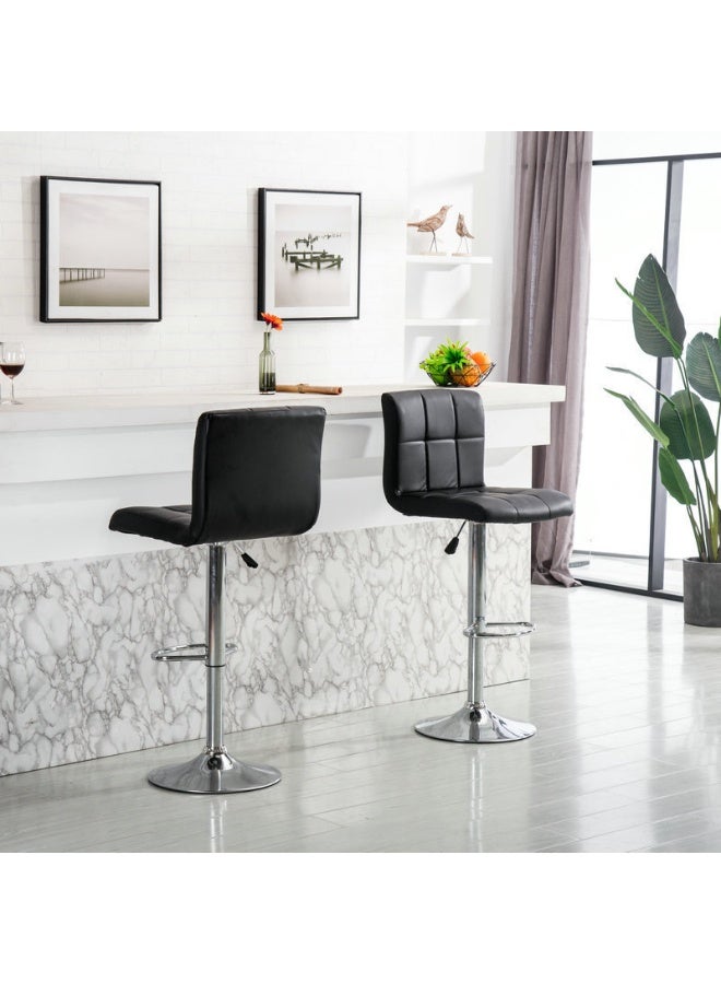 Golden Square Buckle Backrest Lift Bar Chair Home Kitchen Island Rotating High Stool Milk Tea Shop Front Desk Cashier Light Luxury Bar Chair（D-023-BK） - Image 5