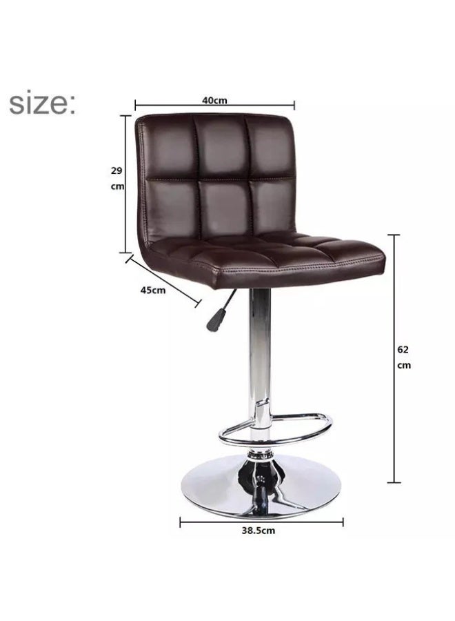 Golden Square Buckle Backrest Lift Bar Chair Home Kitchen Island Rotating High Stool Milk Tea Shop Front Desk Cashier Light Luxury Bar Chair（D-023-BK） - Image 2