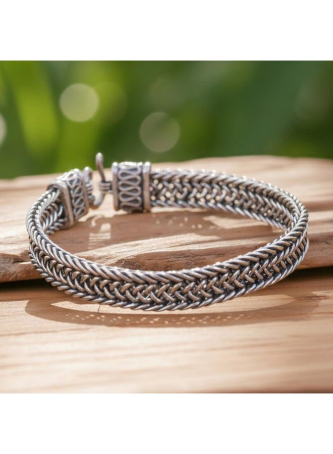 NOVICA Artisan Handmade Men's Sterling Silver Bracelet Chain Thailand [bracelet 8.5 in L x 0.5 in W Fits Wrist Size 8 in L] ' Kingdom' - Image 2