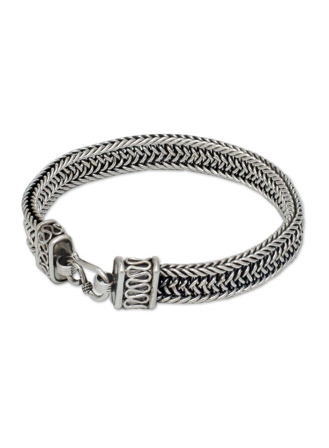 NOVICA Artisan Handmade Men's Sterling Silver Bracelet Chain Thailand [bracelet 8.5 in L x 0.5 in W Fits Wrist Size 8 in L] ' Kingdom' - Image 1