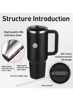 TIGER 1.2L Insulated Tumbler with Handle – Stainless Steel Travel Mug with Lid & Straw, Vacuum Insulated, Keeps Drinks Cold & Hot for Hours, Reusable  - Image 3