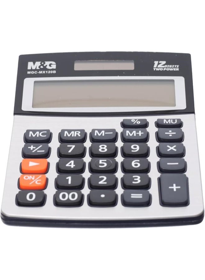 ام اند جي آلة حاسبة مكتبية، حسابات مكتبية موثوقة، شاشة كبيرة، تعمل بالطاقة الشمسية والبطارية - Image 1