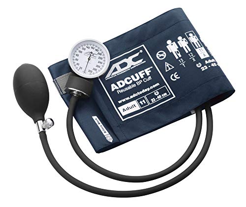 ADC Prosphyg 760 Pocket Aneroid Sphygmomanometer with Adcuff Nylon Blood Pressure Cuff, Adult, Navy - Image 1
