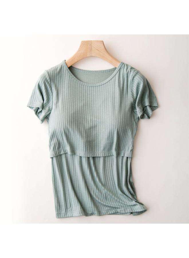 Breastfeeding Clothes Nursing Top Fashionable Hot Mom Pregnant Women's Short-sleeved T-shirt Nursing Clothes Bottoming Shirt Summer Vest