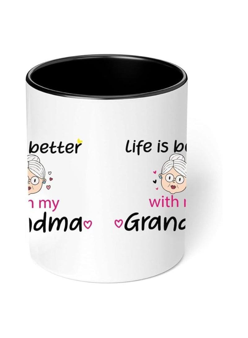 برينت شوب فور مي كوب الجدة - تصميم كلاسيكي أسود بلونين - هدية لعيد ميلاد الجدة - 11 أونصة - أظهر حبك للجدة - Image 4