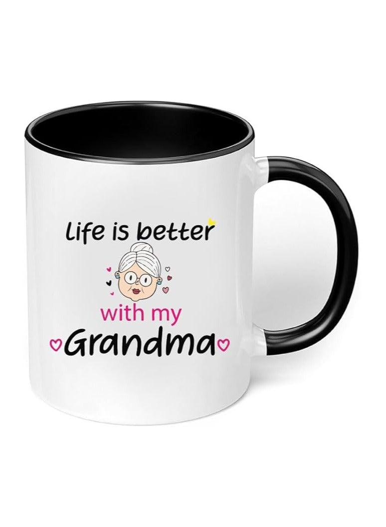 برينت شوب فور مي كوب الجدة - تصميم كلاسيكي أسود بلونين - هدية لعيد ميلاد الجدة - 11 أونصة - أظهر حبك للجدة - Image 5