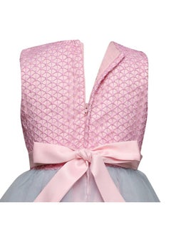 Hopscotch Hopscotch Girls Floral Applique Sleeveless Gown In Pink Color for Ages 6-7 Years  - Image 5
