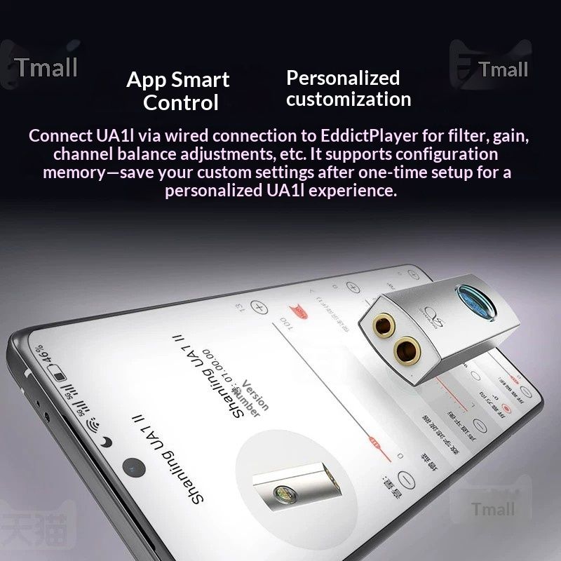 Shanling UA1 II Portable DAC Amplifier, Type-C Hi-Res Audio Headphone Adapter for iPhone 17 Android, Silver - Image 5