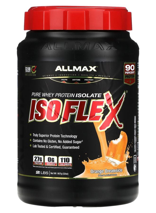 Allmax ISOFLX® بروتين مصل اللبن النقي المعزول بنكهة البرتقال 2 رطل (907 جرام) - Image 2