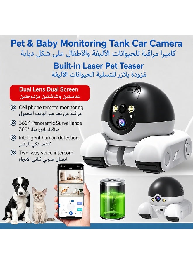 AINEXLIVO AINEXLIVO Pet Baby Monitoring Camera Movable Car Robot With Dual Lens Z750CC817199FA2D11D9DZ