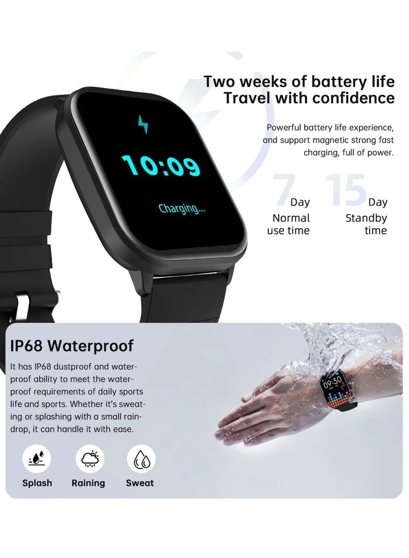 Choetech WT016 Smart Watch – 2.01" IPS HD Display – Bluetooth Calls – IP68 Waterproof – Black - Image 3