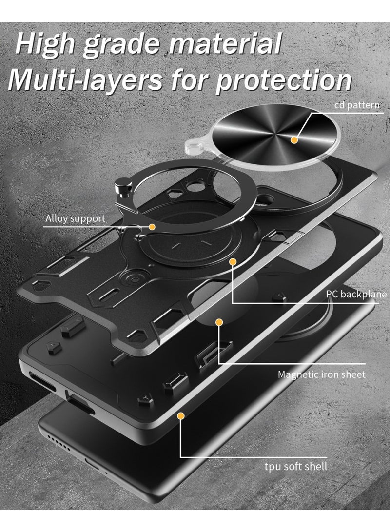 ثلاثة نمور for realme 12 Pro 5G / realme 12 Pro + 5G Case, غطاء عدسة الكاميرا الشريحة, حامل الحلقة المغناطيسية مقعد حالة الهاتف الوقائي ل realme 12 Pro 5G / realme 12 Pro + 5G, أسود - Image 5