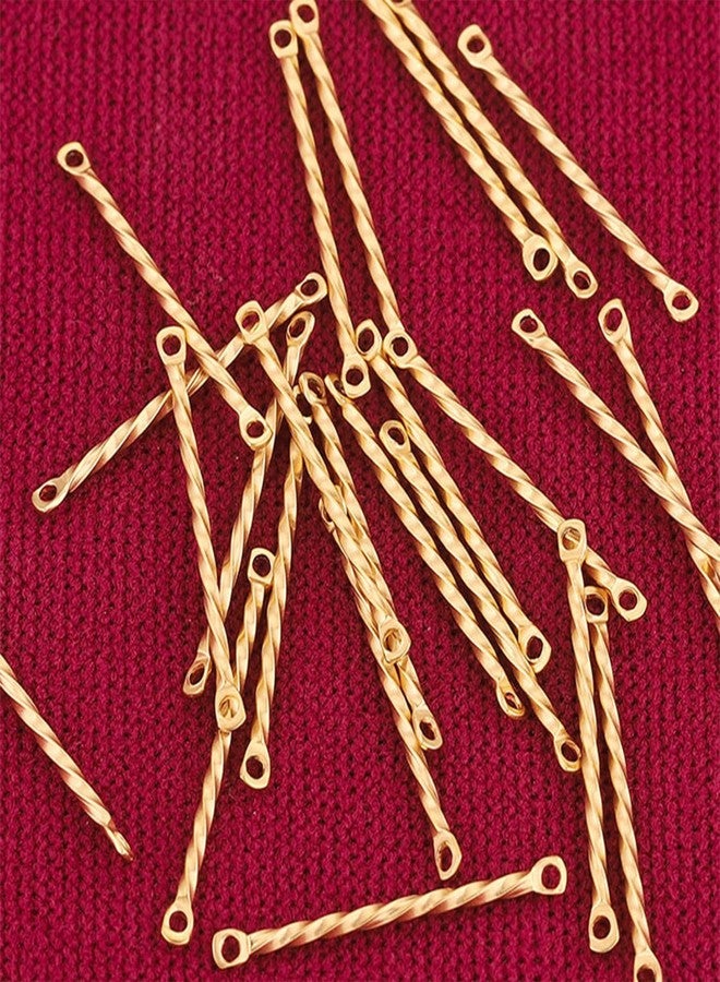 ST logo Double Hole Connector Bars for Jewelry Making Plated Link Connectors DIY Earrings Necklace Bracelet Findings Craft Supplies (25 pcs + 25 Pcs) - Image 4