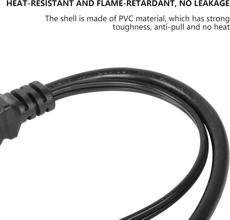 SinLoon IEC 320 C14 to C13115R Power Cord18 AWG C14 Male to C13115R Y Splitter Adapter Extension Power Cable for Computer Plasma TV Printer Monitor AC Adapter C13115R - Image 5