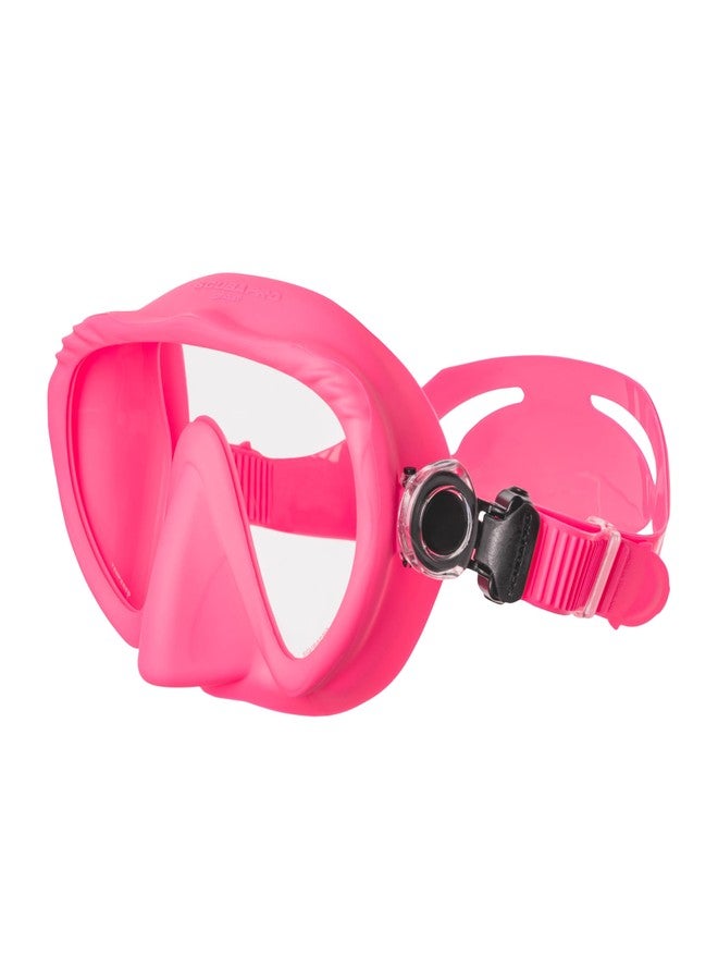 SCUBAPRO Ghost Scuba Dive Mask, Low-Volume Frameless Design w/Ultra Clear Single Lens, Silicone Skirt and Easy-Adjust Strap Buckles, Pink - Image 3