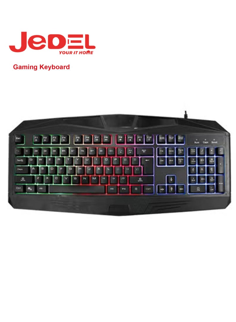 Jedel K501 Four Color Illumination Keyboard Black - Image 2