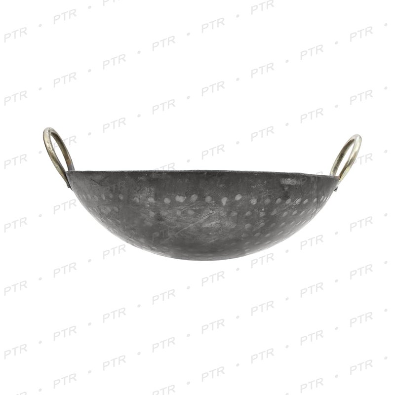 PTR Handmade Iron Matthar Kadai | Hammered Kadai with Handle for Kitchen | Deep Frying Kadai (10 Litre) - Image 2