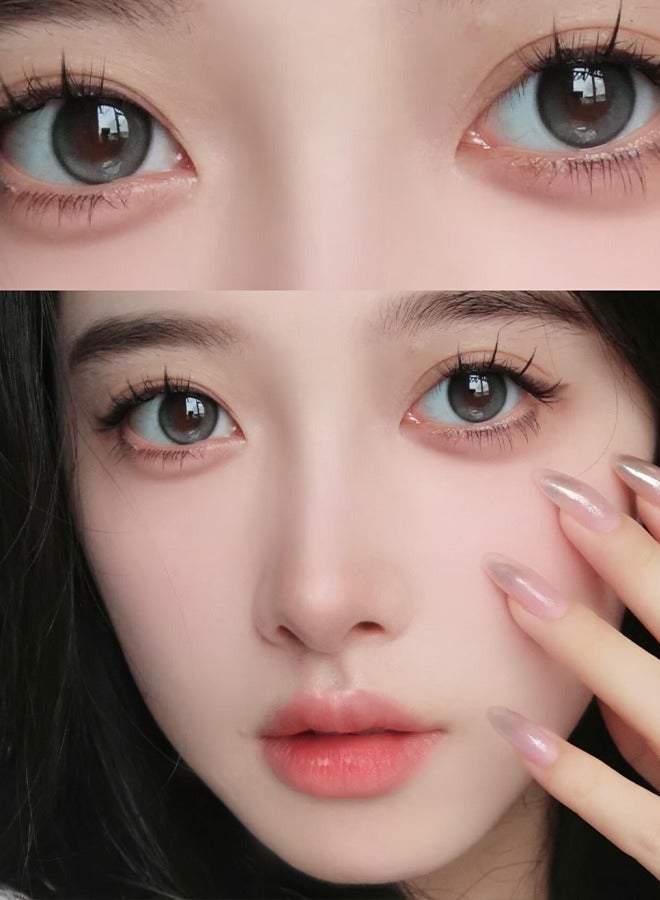 Mill Creek color contact lenses 14.2MM hydrogel lenses can be used for 12 months 1 pair of 2 black glasses - Image 4