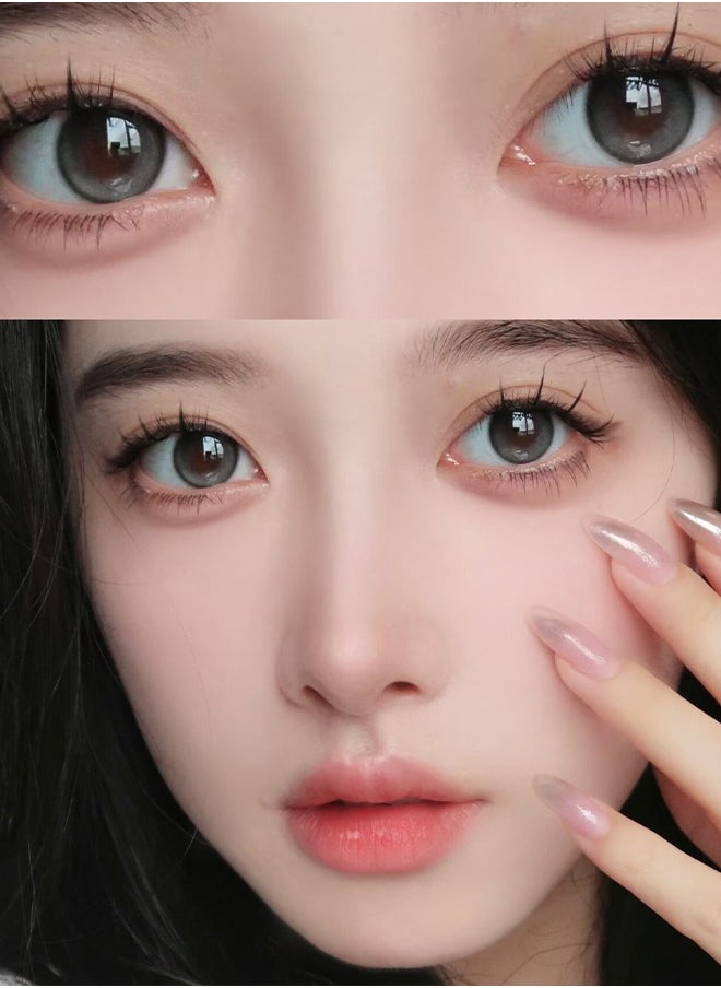 Mill Creek Mill creek color contact lenses 14.2MM hydrogel lenses can be used for 12 months 1 pair of 2 black glasses  - Image 4