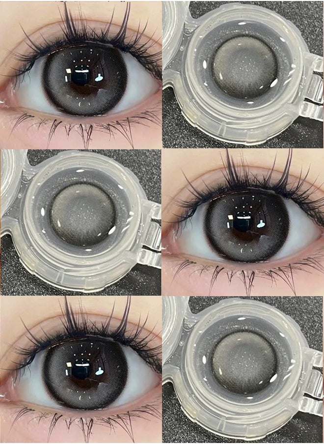 Mill Creek Mill creek color contact lenses 14.2MM hydrogel lenses can be used for 12 months 1 pair of 2 black glasses  - Image 2