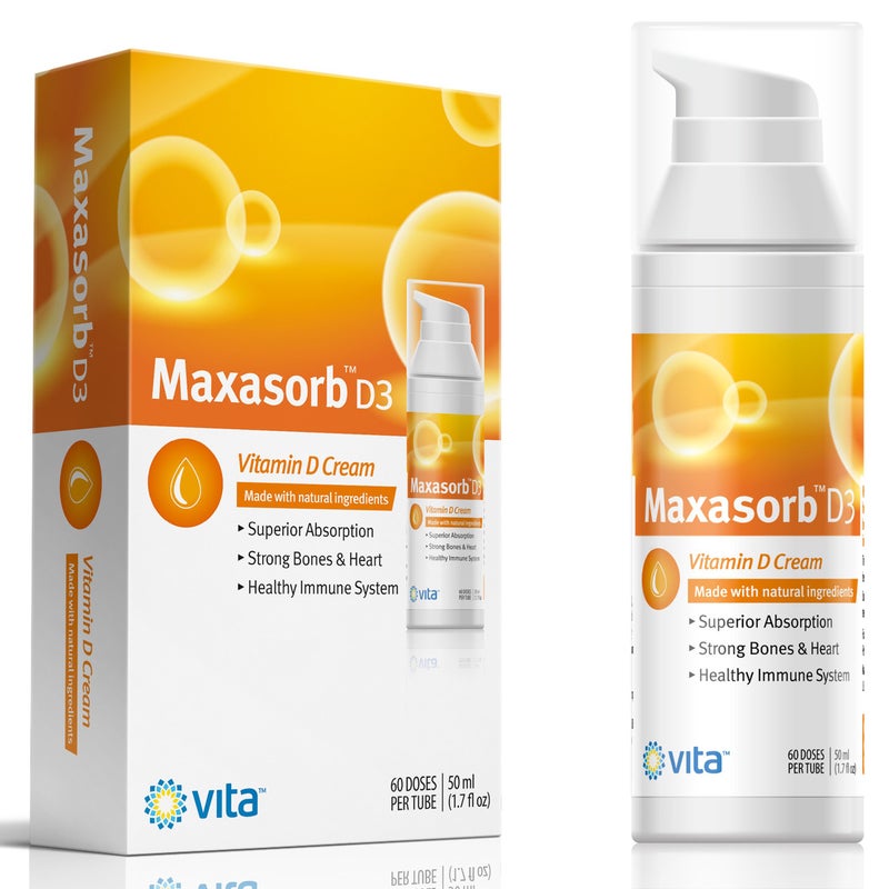 Vita Sciences Maxasorb Vitamin D3 Cream for Psoriasis Relief and Healthy Skin Care ItchFree ParabenFree Formula with 1000 IU Vitamin D for Optimal Absorption