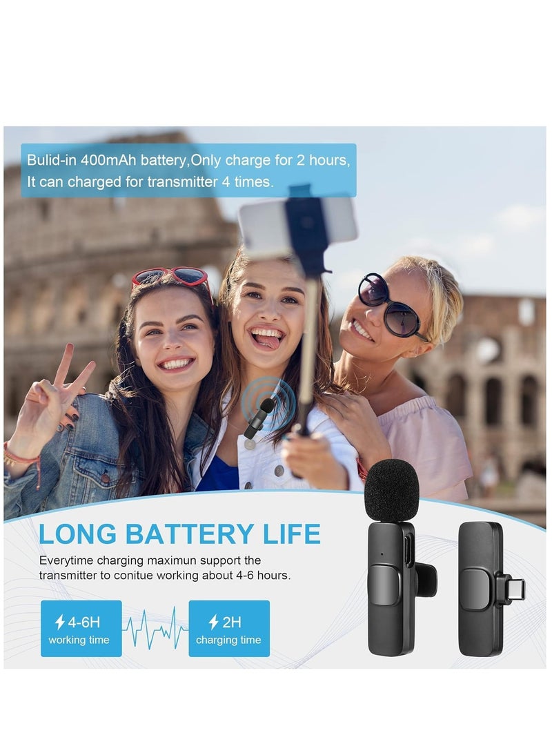 ELTRAZONE Wireless Lavalier Microphone for Type-C Phone- Plug-Play Wireless Mic with 2 Microphone for USB-C Android Phone Video Recording- Interview- Vlog- Auto Sync and Noise Reduction- 2.4G  - Image 3