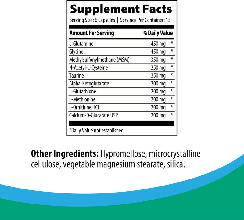 Rootcology by Dr Izabella Wentz  Amino Support  Amino Acid Complex Capsules with LGlutamine Glycine  MSM  90 Capsules - Image 2