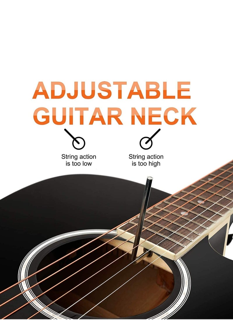 Mike Music 40 inch Acoustic Guitar Full Size Guitar All Wood Beginner Cutaway Guitars Starter Kit for Teens Adults with Free Thick Gig Bag, Strings, Capo, Picks-Glossy Black Guitar  - Image 5