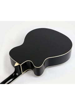 Mike Music 40 inch Acoustic Guitar Full Size Guitar All Wood Beginner Cutaway Guitars Starter Kit for Teens Adults with Free Thick Gig Bag, Strings, Capo, Picks-Glossy Black Guitar  - Image 4