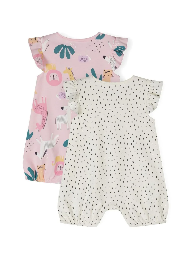 مينوتي Baby 2 Pack Frill Sleeve Rompers