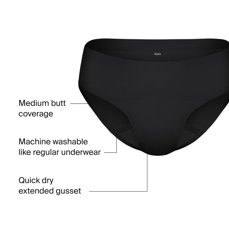 KNIX Super Leakproof Bikini - Period Underwear for Women - Machine Washable, Reusable - Black, Medium (1 Pack) - Image 4