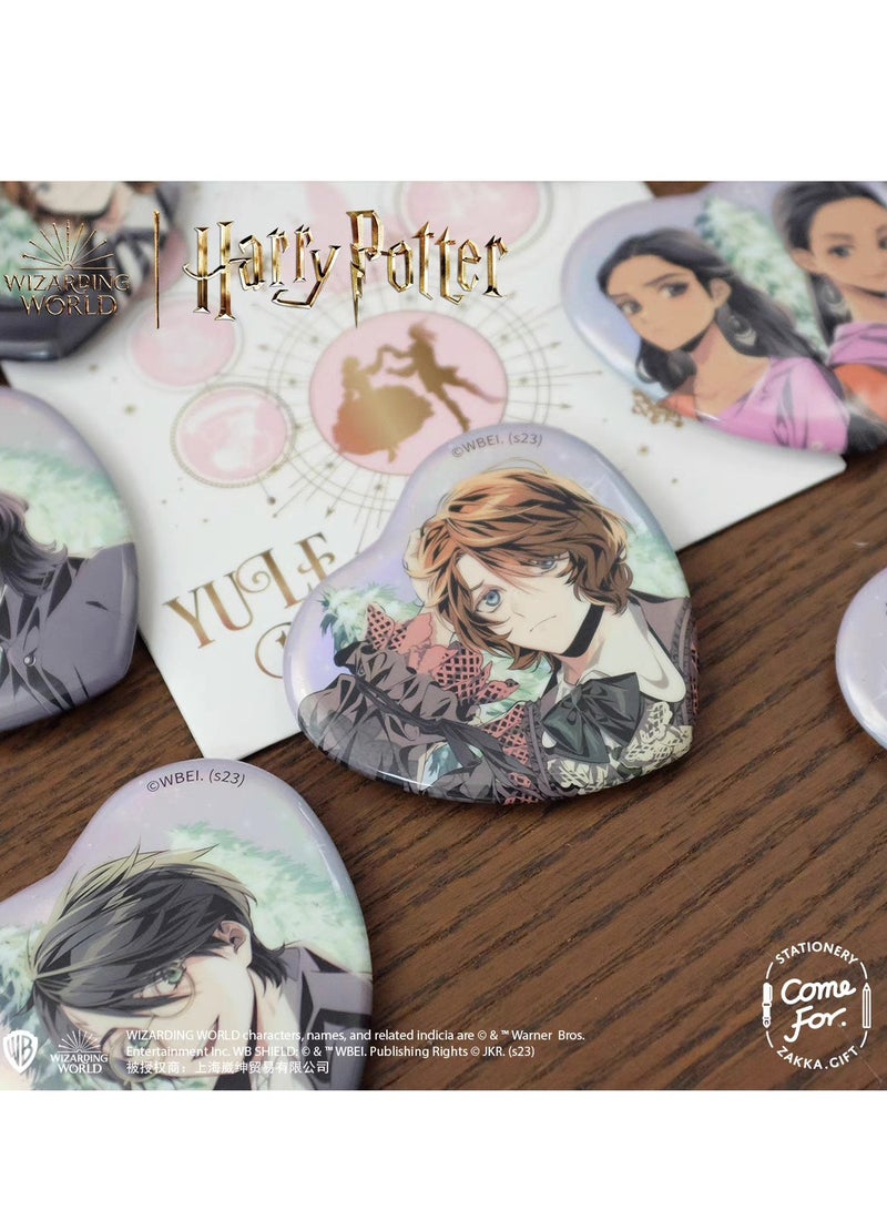 Harry Potter Triwizard Tournament Dance Heart-Shaped Laser Pins - 8 Pieces per Box, Collectible Souvenir - Image 4