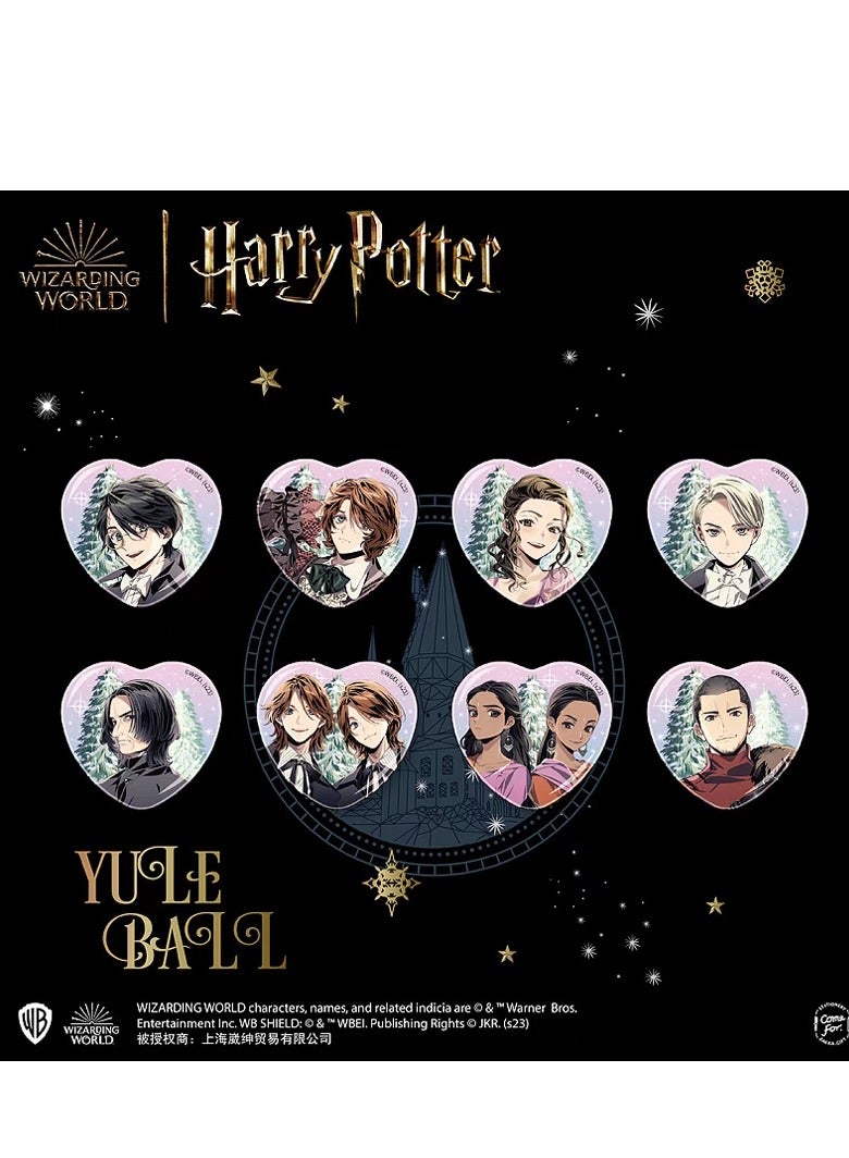 Harry Potter Triwizard Tournament Dance Heart-Shaped Laser Pins - 8 Pieces per Box, Collectible Souvenir - Image 5