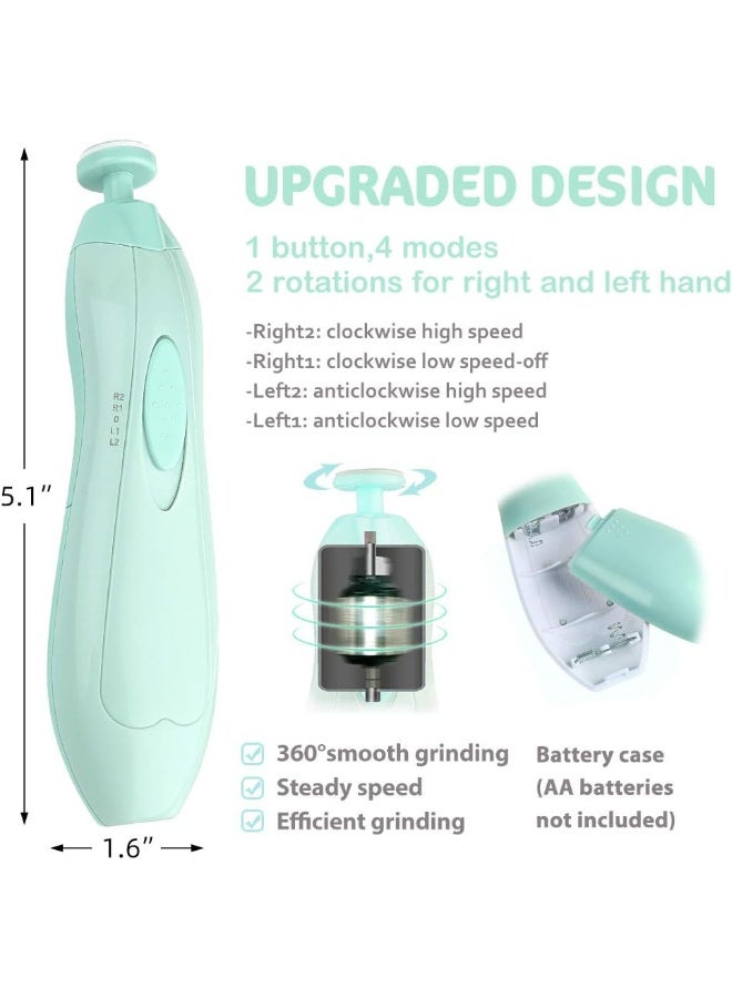 Consevisen Baby Nail Trimmer Electric Nail File Baby Nail Clippers, 20 in 1 Safe Nail Filer Grinder Kit for Newborn Infant Toddler Kids or Adults Toes Fingernails Care Trim Polish, Led Light and Grinding Heads - Image 3