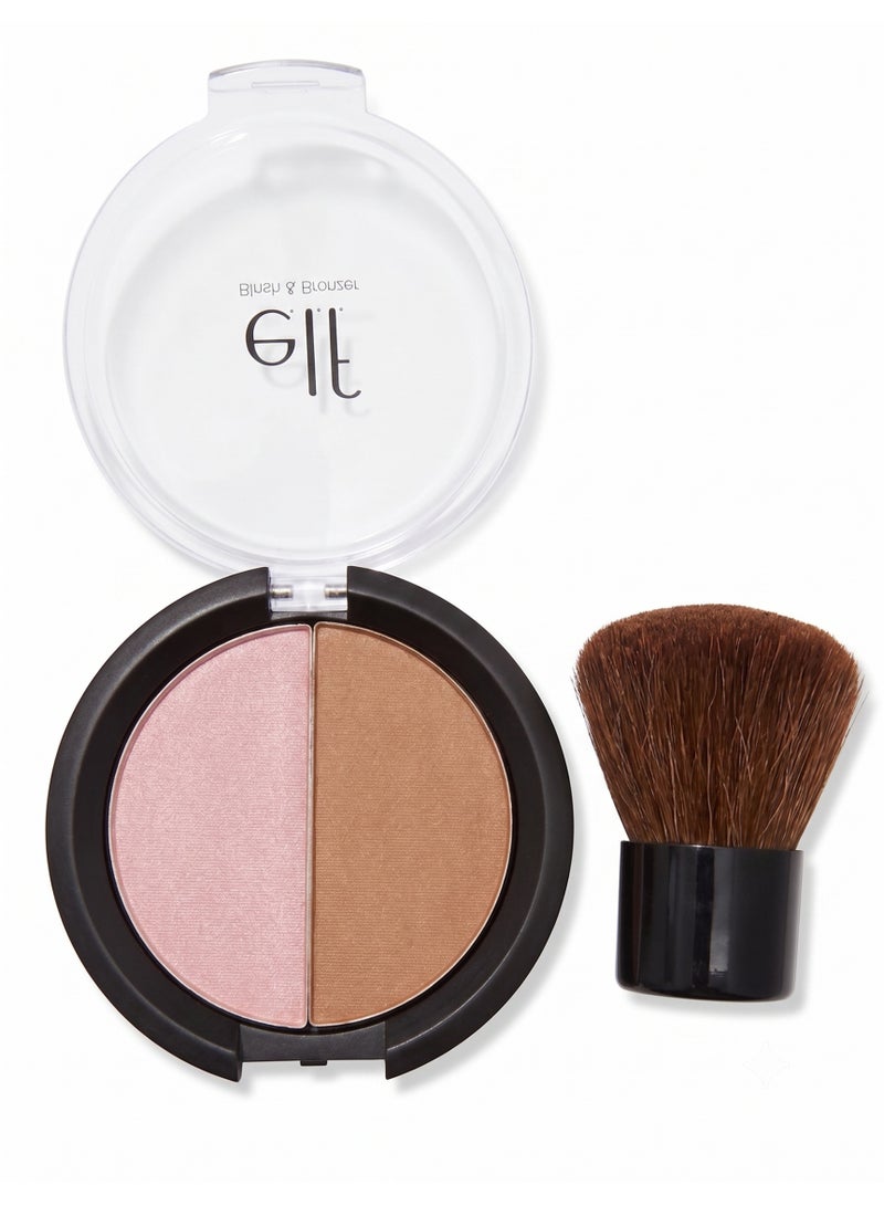 elf E.L.F. Cosmetics Blush & Bronzer Duo with Mini Kabuki Brush, 2-Piece Set - Image 1
