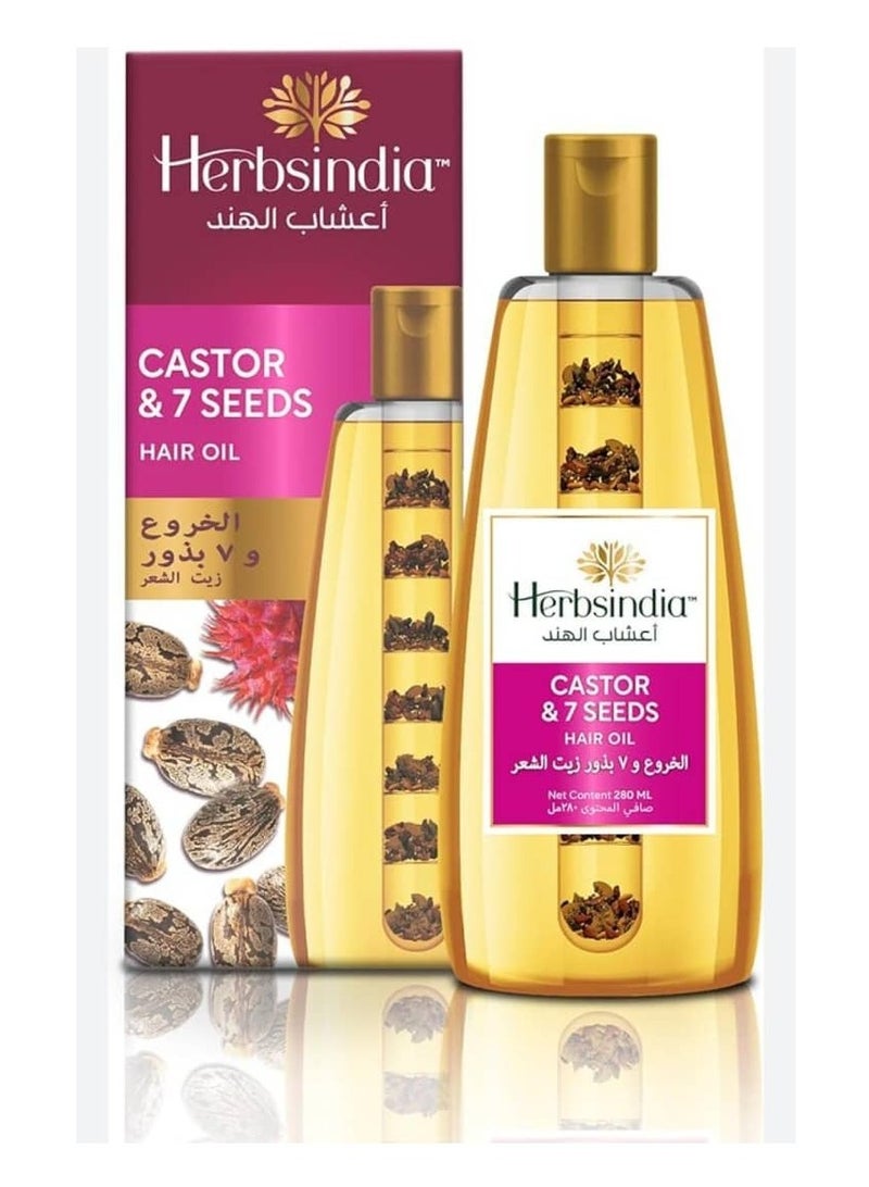 هيربس إنديا Herbsindia Rosemary & 7 Herbal Seeds Hair Oil with Nutritional Tube | Makes hair longer and shiny Silicone and paraben free