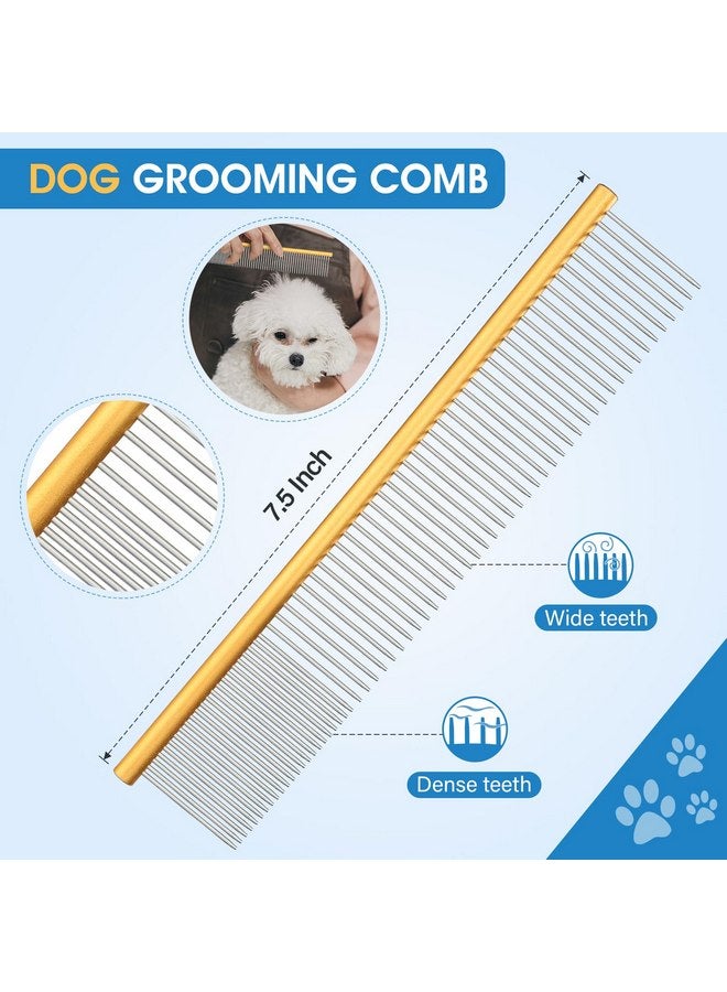 جيسون طقم مقصات العناية بالكلاب من جيسون، مقصات حادة احترافية 6 في 1 للكلاب - مقصات رفيعة ومستقيمة ومنحنية ومشط للكلاب والقطط والحيوانات الأليفة، لون ذهبي وردي - Image 4