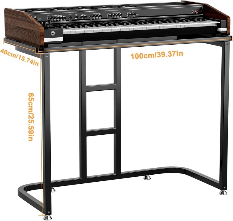 OGFC 28230 Keyboard Stand with Black Table Top, Heavy Duty Reinforced C-Structure Electronic Piano Stand, Dj Table Stand with Sturdy Metal Frame, Keyboard and Stage Piano 40x15x25in - Image 2