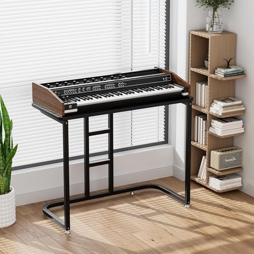 OGFC 28230 Keyboard Stand with Black Table Top, Heavy Duty Reinforced C-Structure Electronic Piano Stand, Dj Table Stand with Sturdy Metal Frame, Keyboard and Stage Piano 40x15x25in - Image 1