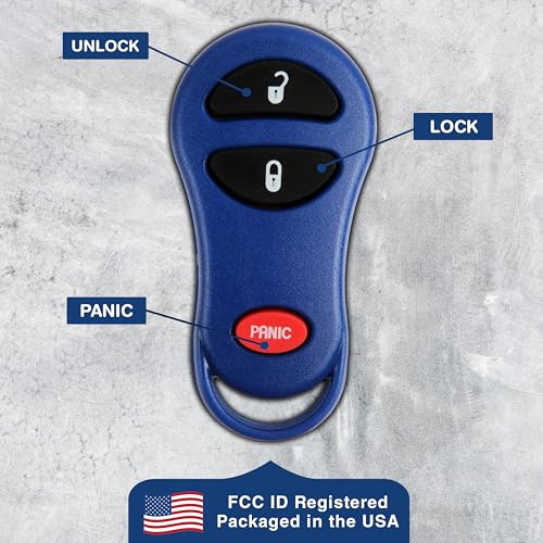 KeylessOption 2X KeylessOption Key Fob Replacement for 1999 2000 2001 2002 2003 2004 2005 2006 2007 2008 Chrysler Town Country Dodge Caravan Jeep Grand Cherokee Plymouth Remote, 3-Button 04686481, Self Programming - Image 5