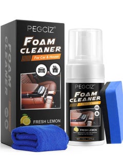 Pegciz منظف رغوي متعدد الأغراض للسيارة والمنزل سعة 110 مل منظف رغوي متعدد الأغراض للمقاعد الداخلية للسيارة والسجاد ومنظف متعدد الأغراض للسيارة والمنزل  - Image 1