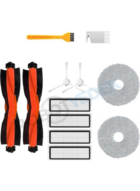 robotspare Xiaomi S10+(Not S10T) Compatible Spare Brush Hepa Filter Mop Set - 12 Pieces