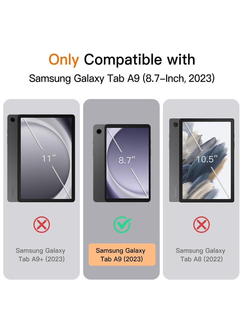 ARMOR - Samsung Galaxy Tab A9 8.7 inch Case, Tri-Fold Smart Tablet Case, Multi- Viewing Angles Stand Hard Shell Folio Case Cover with Auto Wake Sleep for Samsung Galaxy Tab A9 8.7 Inch 2023, Black - Image 1