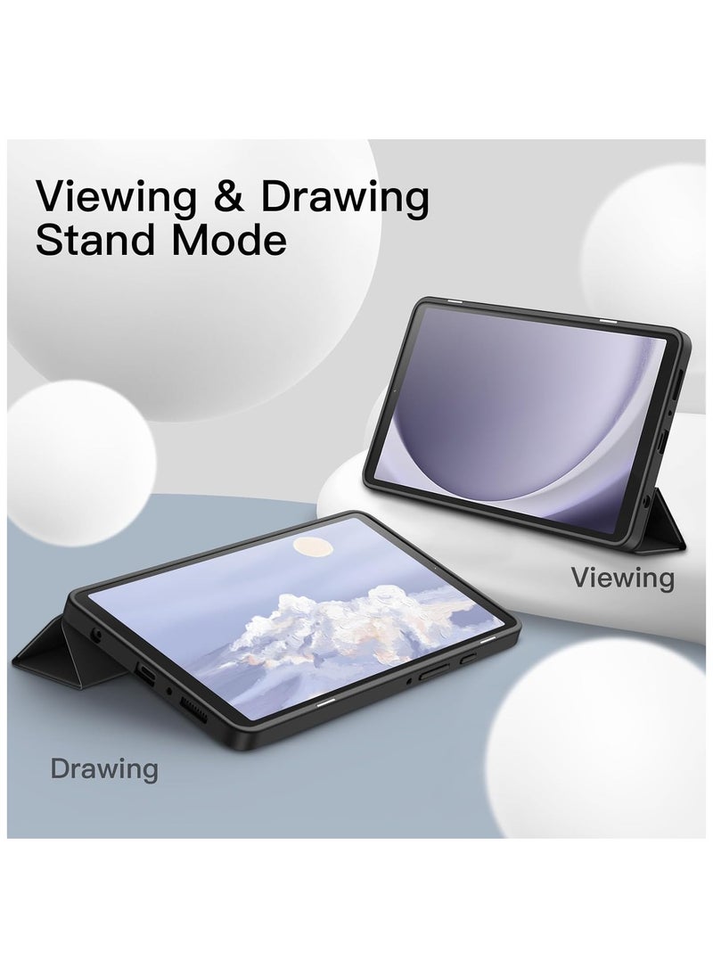 ARMOR - Samsung Galaxy Tab A9 8.7 inch Case, Tri-Fold Smart Tablet Case, Multi- Viewing Angles Stand Hard Shell Folio Case Cover with Auto Wake Sleep for Samsung Galaxy Tab A9 8.7 Inch 2023, Black - Image 1