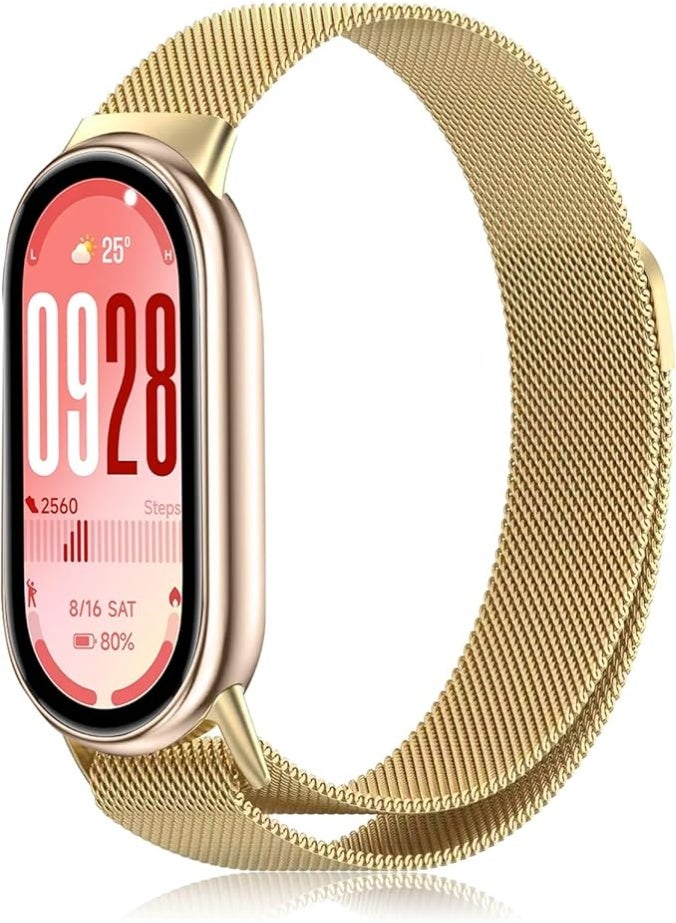 Bracelet Compatible with Xiaomi Mi Band 10/9/8, Stainless Steel Replacement Straps, Mesh Metal Watch Strap, Magnetic Adjustable Replacement Strap For Xiaomi Smart Band 8/9/10 - Image 1