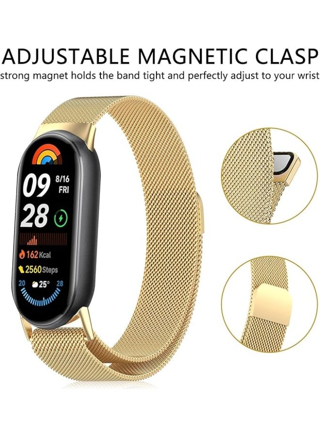 Bracelet Compatible with Xiaomi Mi Band 10/9/8, Stainless Steel Replacement Straps, Mesh Metal Watch Strap, Magnetic Adjustable Replacement Strap For Xiaomi Smart Band 8/9/10 - Image 3